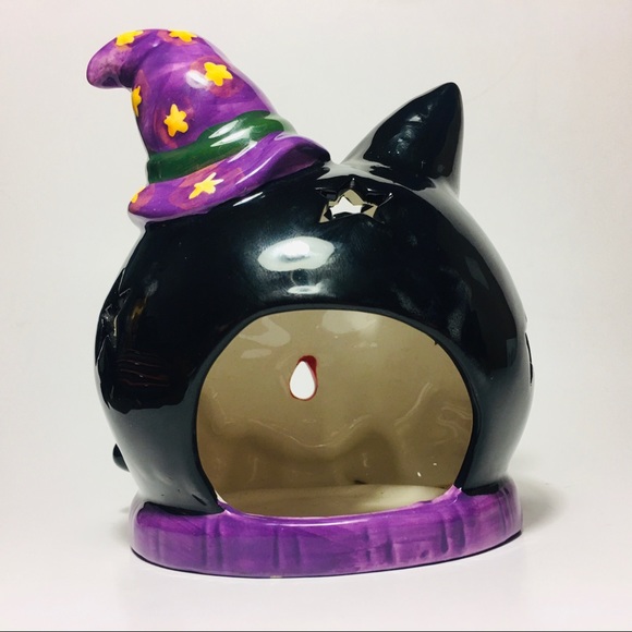 Ceramic Black Cat Halloween Tea Light - Picture 2 of 3